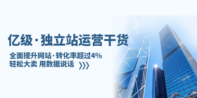 【副业项目5408期】亿级·独立站运营干货：全面提升网站·转化率超过4%，轻松大卖 用数据说话-蓝图副业
