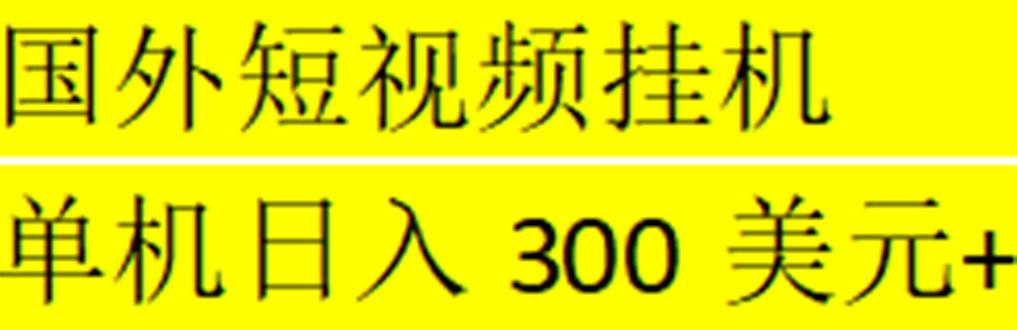 【副业项目5287期】海外暴力短视频挂机全自动撸美金 单机日入300美元+【脚本免费】-蓝图副业