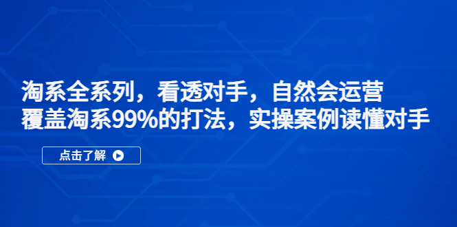 【副业项目5366期】淘系全系列，看透对手，自然会运营，覆盖淘系99%·打法，实操案例读懂对手-蓝图副业