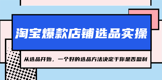 【副业项目5373期】淘宝爆款店铺选品实操，2023从选品开始，一个好的选品方法决定于你是否盈利-蓝图副业