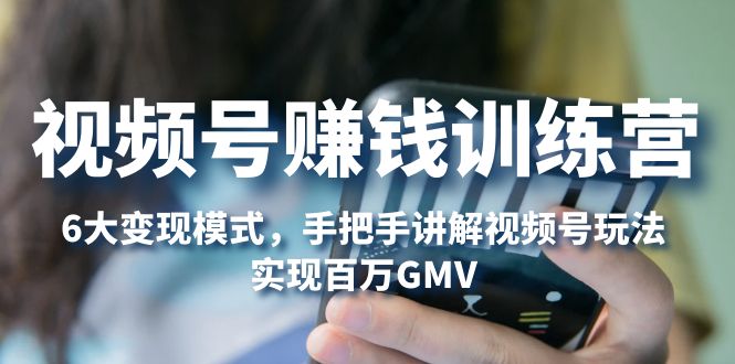 【副业项目5296期】视频号赚钱训练营：6大变现模式，对平台的各项功能详细讲解，实现百万GMV-蓝图副业