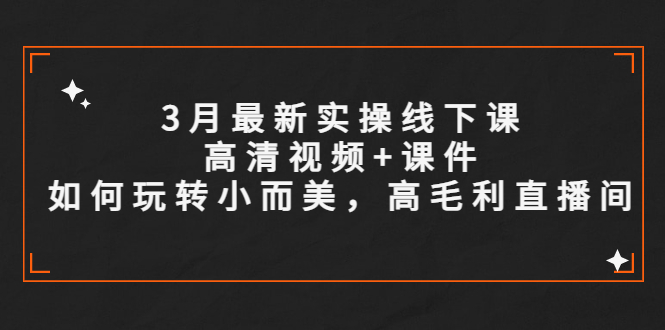 【副业项目5675期】3月最新实操线下课高清视频+课件，如何玩转小而美，高毛利直播间-蓝图副业