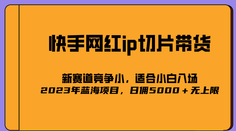 【副业项目5464期】2023爆火的快手网红IP切片，号称日佣5000＋的蓝海项目，二驴的独家授权-蓝图副业