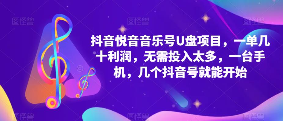【副业项目5503期】抖音音乐号U盘项目 一单几十利润 无需投入太多 一台手机 几个抖音号就开始-蓝图副业
