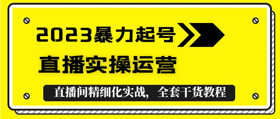 【副业项目5568期】2023暴力起号+直播实操运营，全套直播间精细化实战，全套干货教程-蓝图副业
