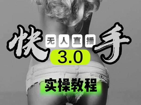 【无人直播3.0】零基础玩转男粉快手无人直播日产1000+，稳狠猛，2023男粉落地项目实操教程-蓝图副业