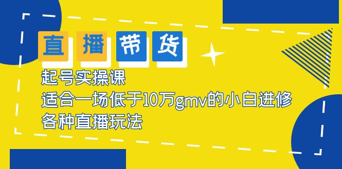 【副业项目5826期】2023直播带货起号实操课，适合一场低于·10万gmv的小白进修 各种直播玩法-蓝图副业