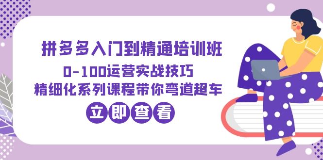 【副业项目6297期】2023拼多多入门到精通培训班：0-100运营实战技巧 精细化系列课带你弯道超车-蓝图副业