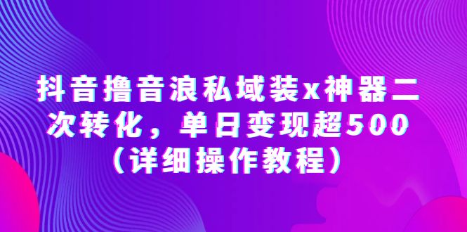 【副业项目6229期】抖音撸音浪私域装x神器二次转化，单日变现超500（详细操作教程）-蓝图副业