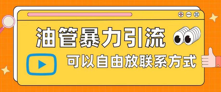 【副业项目6166期】油管暴力引流，可以自由放联系方式【揭秘】-蓝图副业