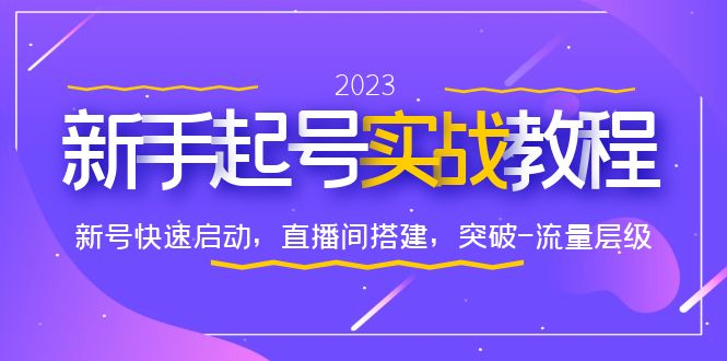【副业项目6320期】0-1新手起号实战教程：新号快速启动，直播间怎样搭建，突破-流量层级-蓝图副业