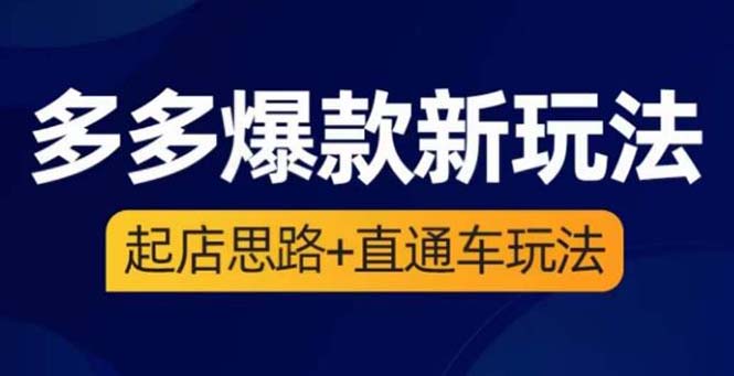 【副业项目6039期】2023拼多多爆款·新玩法：起店思路+直通车玩法（3节精华课）-蓝图副业