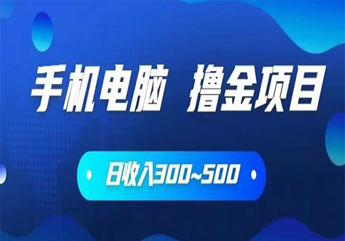【副业项目6065期】2023手机和电脑都可以撸金的项目，日收入300~500【揭秘】-蓝图副业