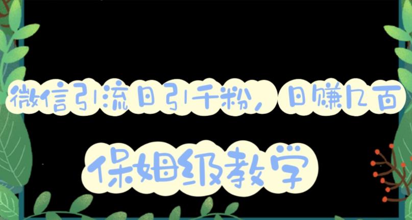 【副业项目6091期】微信互推圈半自动引流方案，矩阵操作日引千人思路【详细视频教程】-蓝图副业