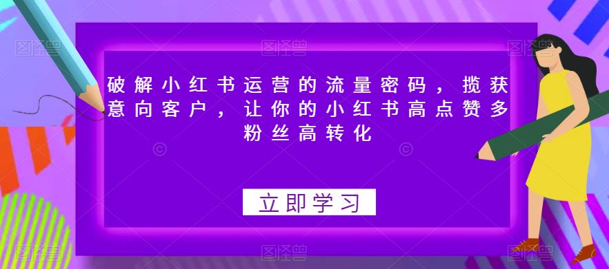 【副业项目6608期】破解小红书运营的流量密码，揽获意向客户，让你的小红书高点赞多粉丝高转化-蓝图副业