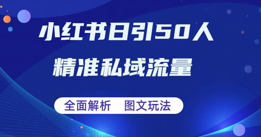 【副业项目6772期】全面解析小红书图文引流日引50私域流量【揭秘】-蓝图副业