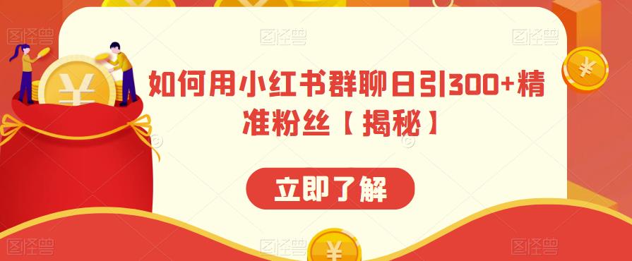 【副业项目6389期】如何用小红书群聊日引300+精准粉丝【揭秘】-蓝图副业