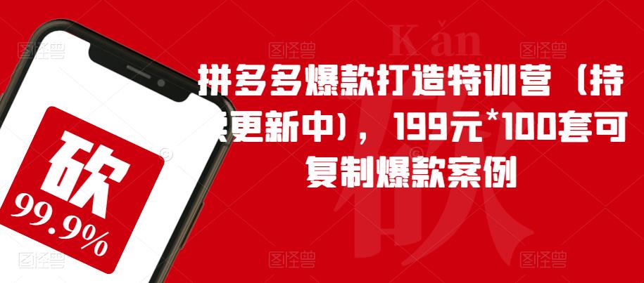 【副业项目6391期】拼多多爆款打造特训营（持续更新中)，199元*100套可复制爆款案例-蓝图副业