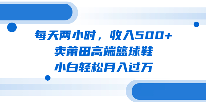 【副业项目6542期】每天两小时，收入500+，卖莆田高端篮球鞋，小白轻松月入过万（教程+素材）-蓝图副业