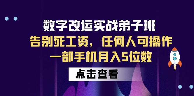 【副业项目6430期】数字 改运实战弟子班：告别死工资，任何人可操作，一部手机月入5位数-蓝图副业
