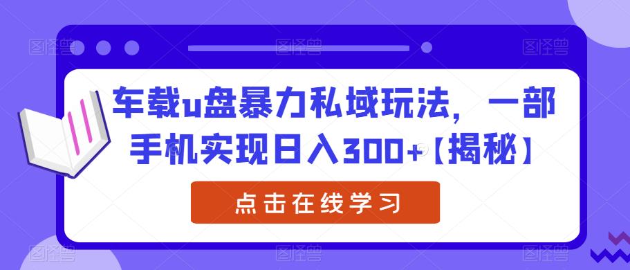 【副业项目6441期】车载u盘暴力私域玩法，一部手机实现日入300+【揭秘】-蓝图副业