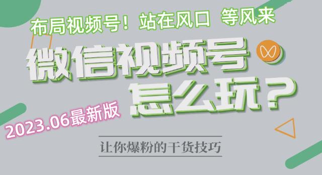 【副业项目6445期】2023.6视频号最新玩法讲解，布局视频号，站在风口上-蓝图副业