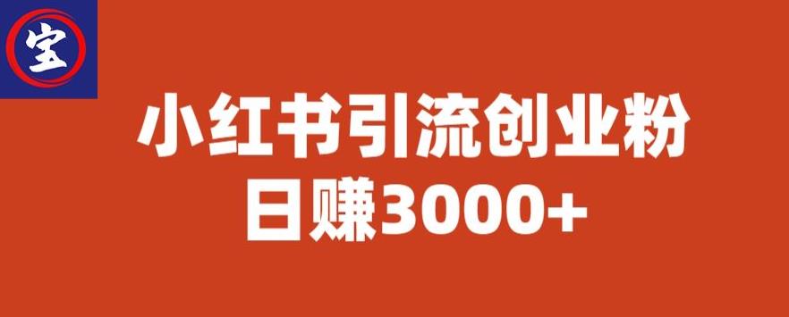 【副业项目6676期】宝哥小红书引流创业粉，日赚3000+【揭秘】-蓝图副业