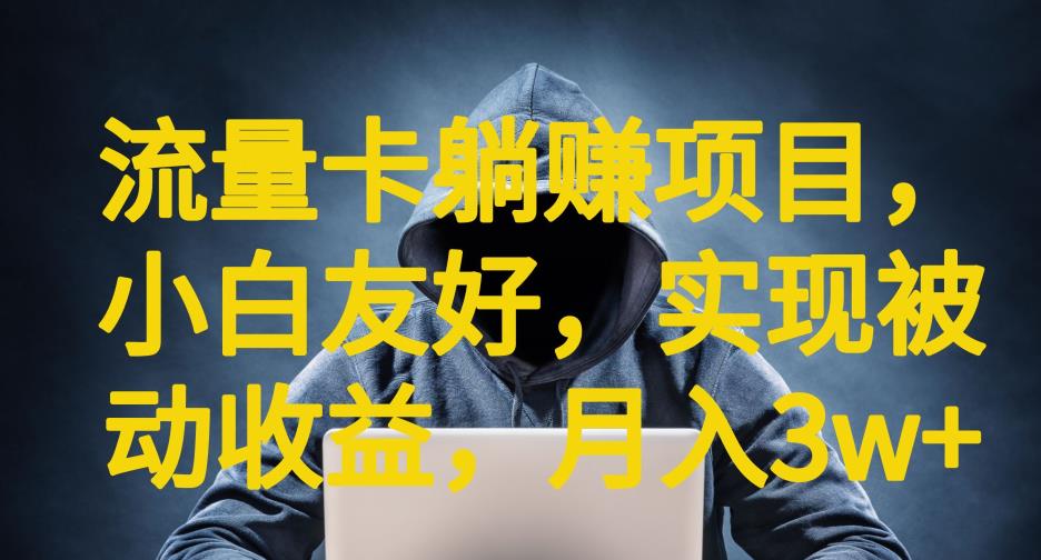 【副业项目6842期】流量卡躺赚项目，小白友好，开设后台，实现被动收益，只要出卡，就能一直赚钱，利润高昂【揭秘】-蓝图副业
