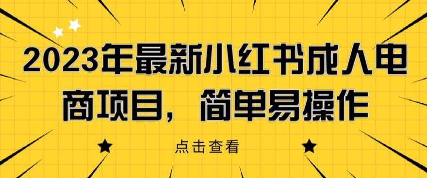 【副业项目6532期】2023年最新小红书成人电商项目，简单易操作【详细教程】-蓝图副业