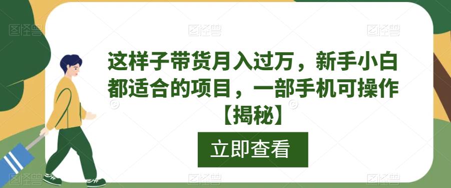【副业项目6858期】这样子带货月入过万，新手小白都适合的项目，一部手机可操作【揭秘】-蓝图副业