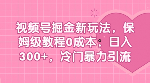 【副业项目7045期】视频号掘金新玩法，保姆级教程0成本，日入300+，冷门暴力引流-蓝图副业
