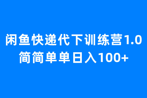 【副业项目6954期】闲鱼快递代下训练营1.0，简简单单日入100+-蓝图副业