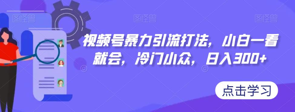 【副业项目7417期】视频号暴力引流打法，小白一看就会，冷门小众，日入300+【揭秘】-蓝图副业