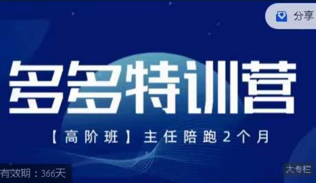 【副业项目7488期】纪主任·多多特训营高阶班，拼多多最新玩法技巧落地实操-蓝图副业