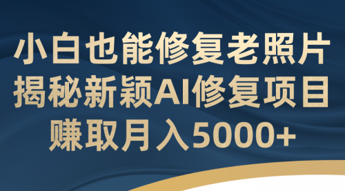 【副业项目7218期】小白也能修复老照片！揭秘新颖AI修复项目-蓝图副业