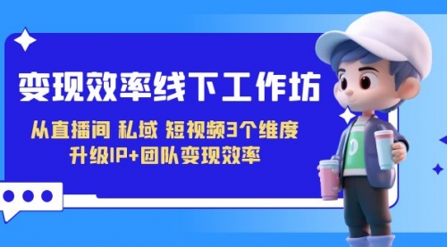 【副业项目7241期】变现-效率线下工作坊，从直播间、私域、短视频3个维度 升级IP+团队变现效率-蓝图副业
