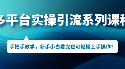 【副业项目7293期】多平台实操引流系列课程，手把手教学，新手小白看完也可轻松上手引流操作！-蓝图副业