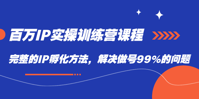 【副业项目7564期】百万IP实战训练营课程，完整的IP孵化方法，解决做号99%的问题-蓝图副业