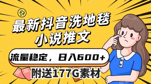 【副业项目7638期】最新抖音洗地毯小说推文，流量稳定，一天收入600（附177G素材）-蓝图副业