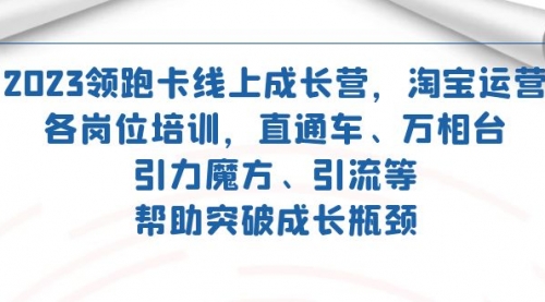 【副业项目7677期】2023领跑·卡 线上成长营 淘宝运营各岗位培训 直通车 万相台 引力魔方 引流-蓝图副业