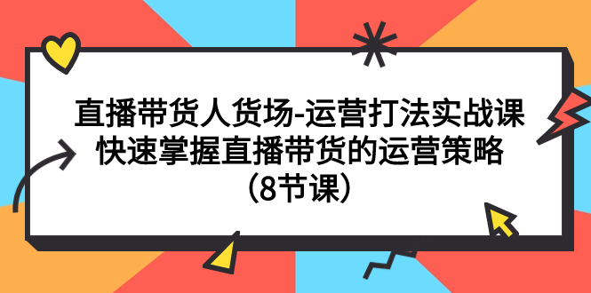 【副业项目7982期】直播带货人货场-运营打法实战课：快速掌握直播带货的运营策略（8节课）-蓝图副业