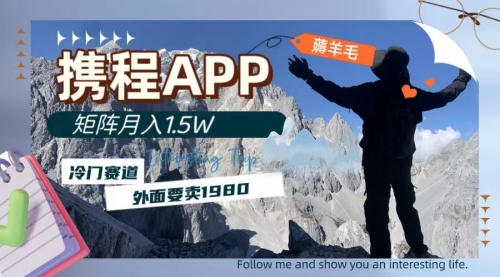 【副业项目8046期】携程APP薅羊毛，外面卖1980的冷门赛道，矩阵月入1.5w-蓝图副业