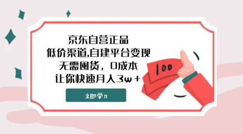 【副业项目8104期】京东自营正品,低价渠道,自建平台变现，无需囤货，0成本，让你快速月入3w＋-蓝图副业