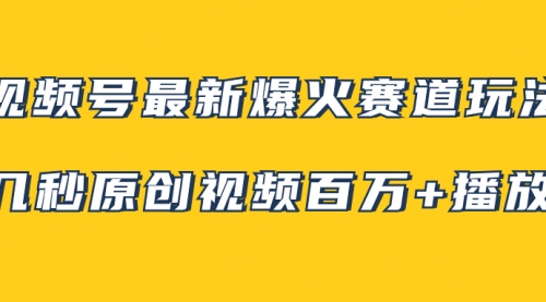 【副业项目8174期】视频号最新爆火赛道玩法，几秒视频可达百万播放，小白即可操作（附素材）-蓝图副业