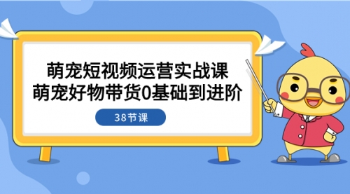 【副业项目8175期】萌宠·短视频运营实战课：萌宠好物带货0基础到进阶（38节课）-蓝图副业