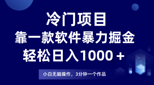 【副业项目8219期】冷门项目靠一款软件，暴力掘金日入1000＋，小白轻松上手-蓝图副业
