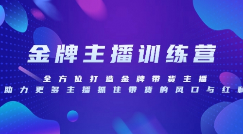 【副业项目8258期】金牌主播特训营，全方位打造金牌带货主播，助力更多主播抓住带货的风口-蓝图副业