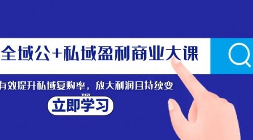 【副业项目8291期】全域公+私域盈利商业大课，有效提升私域复购率，放大利润且持续变现-蓝图副业