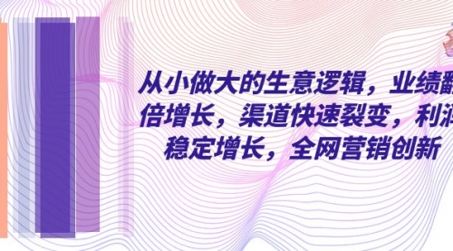 【副业项目8292期】从小做大的生意逻辑，业绩翻倍增长，渠道快速裂变，利润稳定增长-蓝图副业