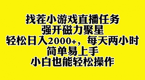 【副业项目8382期】找茬小游戏直播，强开磁力聚星，小白也能上手-蓝图副业